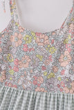 Sage pastel floral harmony mom&me gingham dress - Aaria Tees Aaria Tees