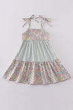 Sage pastel floral harmony mom&me gingham dress - Aaria Tees Aaria Tees