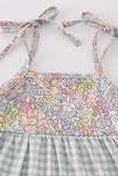 Sage pastel floral harmony mom&me gingham dress - Aaria Tees Aaria Tees