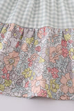 Sage pastel floral harmony mom&me gingham dress - Aaria Tees Aaria Tees