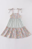 Sage pastel floral harmony mom&me gingham dress - Aaria Tees Aaria Tees