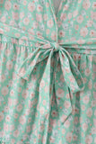 Green floral print mom&me dress - Aaria Tees Aaria Tees