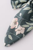 Green forest bloom print girl sailor bow - Aaria Tees Aaria Tees