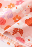 Pumpkin floral print bow women dress Aaria Tees
