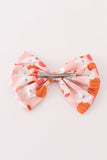 Pumpkin floral print 1pc hair bow - Aaria Tees Aaria Tees