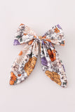 Coral floral print hair sailor bow - Aaria Tees Aaria Tees