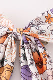 Coral floral print hair sailor bow - Aaria Tees Aaria Tees