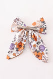 Coral floral print hair sailor bow - Aaria Tees Aaria Tees