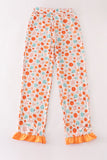 Orange pumpkin print mom ruffle pants - Aaria Tees Aaria Tees