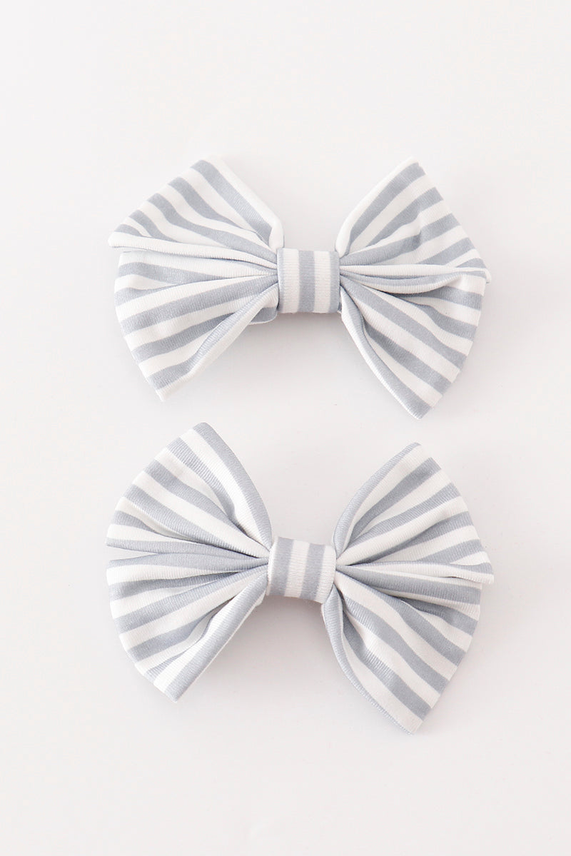 Stripe piggie hair bow - Aaria Tees