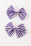 Purple stripe piggie hair bow - Aaria Tees Aaria Tees