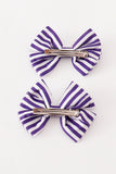 Purple stripe piggie hair bow - Aaria Tees Aaria Tees