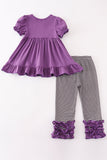 Halloween pumpkin ghost applique girl set Aaria Tees