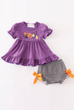 Halloween pumpkin ghost applique girl bloomers set - Aaria Tees Aaria Tees