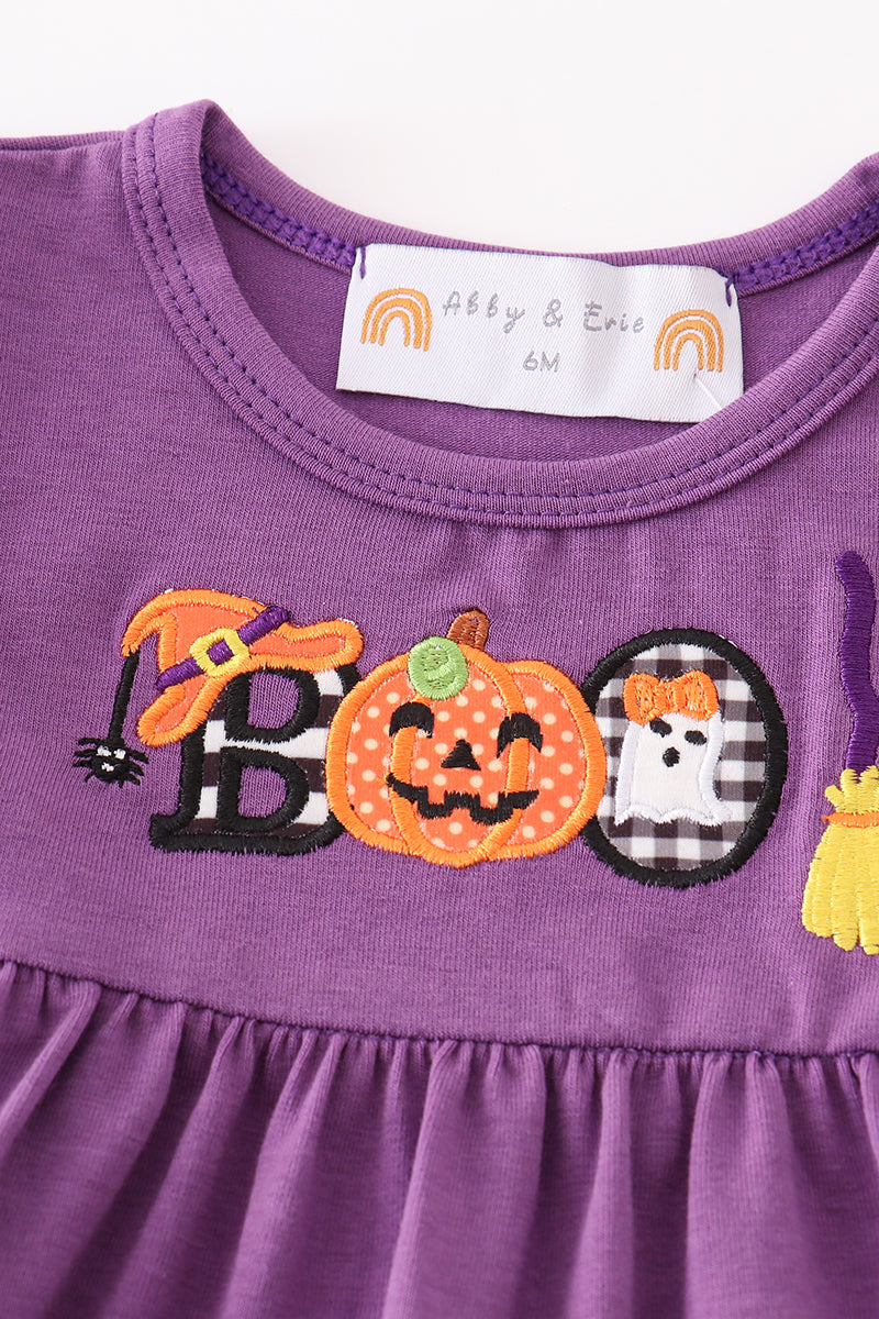 Halloween pumpkin ghost applique girl bloomers set - Aaria Tees Aaria Tees