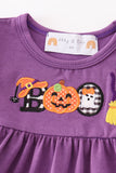 Halloween pumpkin ghost applique girl bloomers set - Aaria Tees Aaria Tees