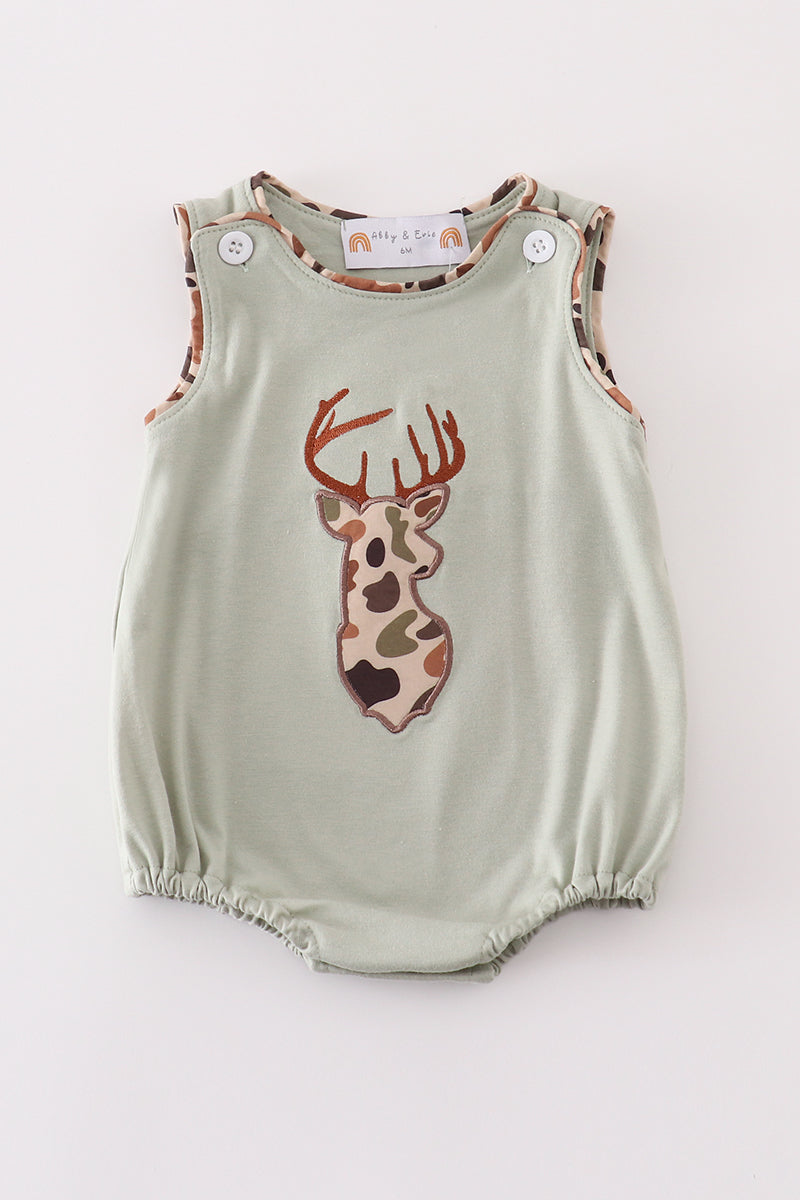 Sage camouflage deer applique bubble - Aaria Tees Aaria Tees
