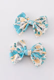 Blue aqua meadow girl piggie hair bow - Aaria Tees Aaria Tees