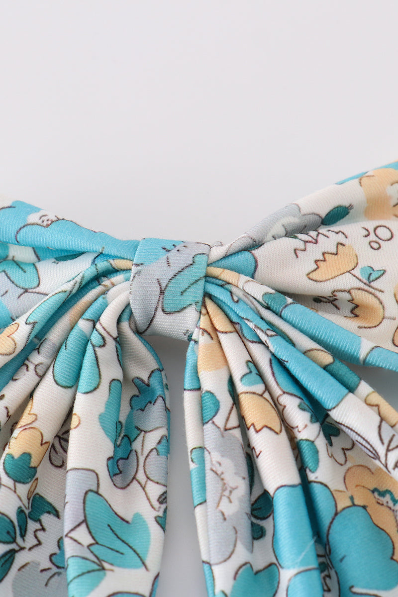 Blue aqua meadow girl sailor bow - Aaria Tees Aaria Tees