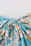 Blue aqua meadow girl sailor bow - Aaria Tees Aaria Tees