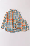 Green plaid dad&me button down shirt Aaria Tees