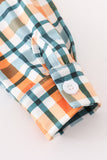 Green plaid dad&me button down shirt Aaria Tees