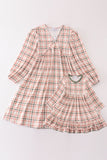 Green watercolor plaid mom&me dress Aaria Tees