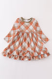 Khaki gingham mom&me dress - Aaria Tees Aaria Tees