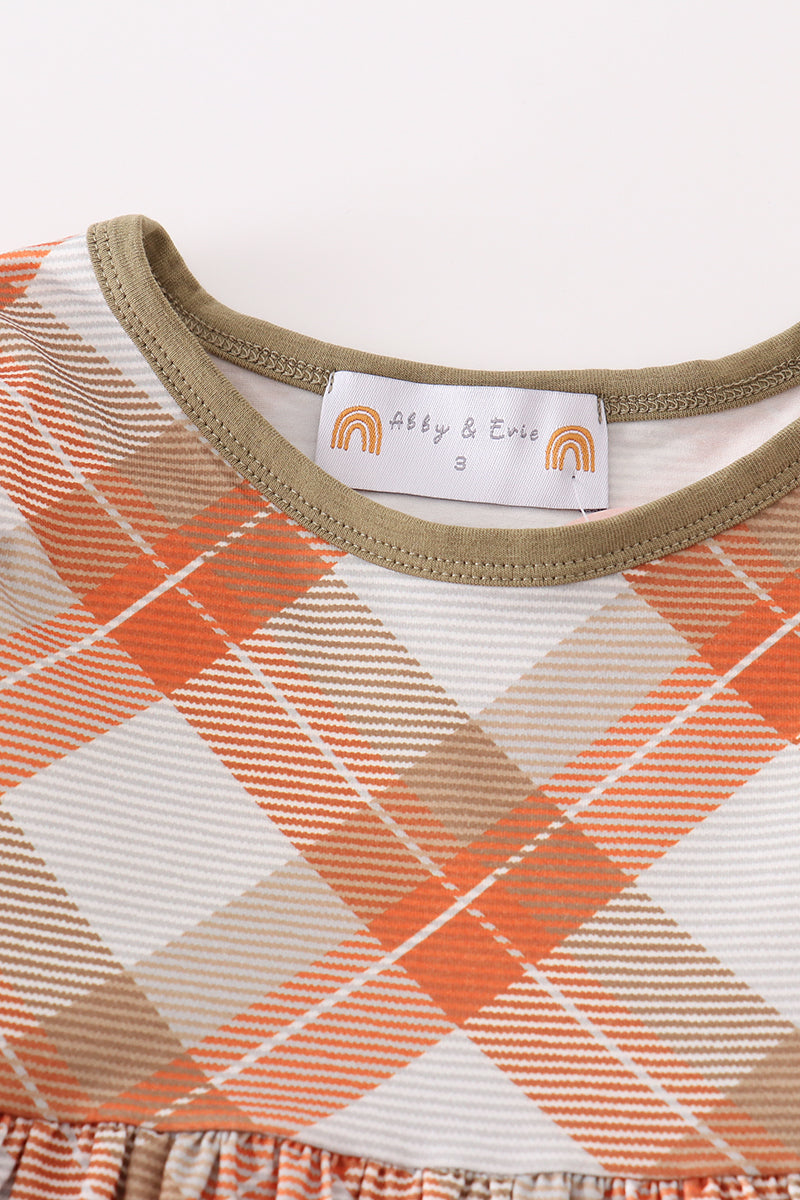 Khaki gingham mom&me dress - Aaria Tees Aaria Tees