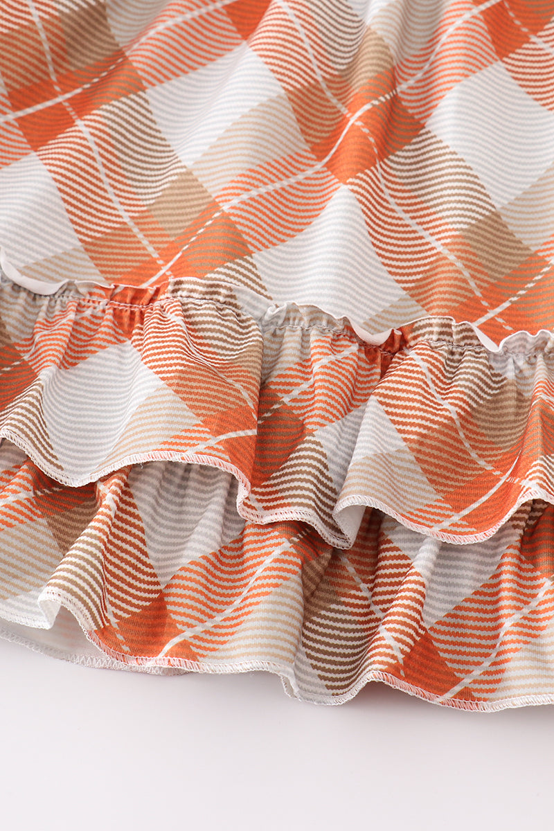 Khaki gingham mom&me dress - Aaria Tees Aaria Tees