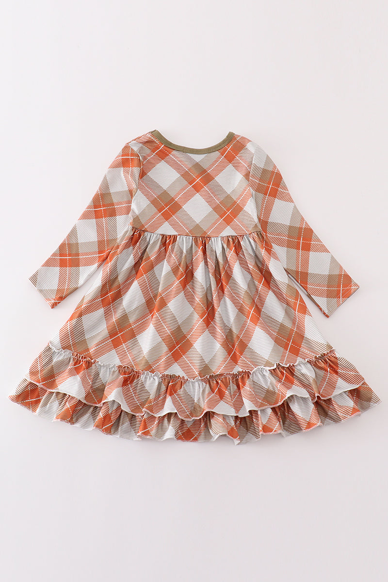Khaki gingham mom&me dress - Aaria Tees Aaria Tees