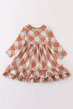 Khaki gingham mom&me dress - Aaria Tees Aaria Tees