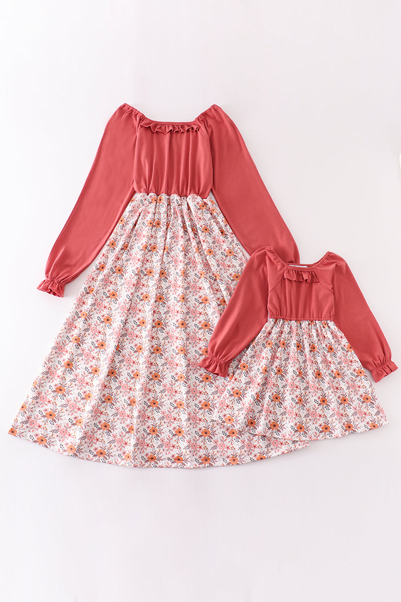 Floral print mom dress - Aaria Tees Aaria Tees