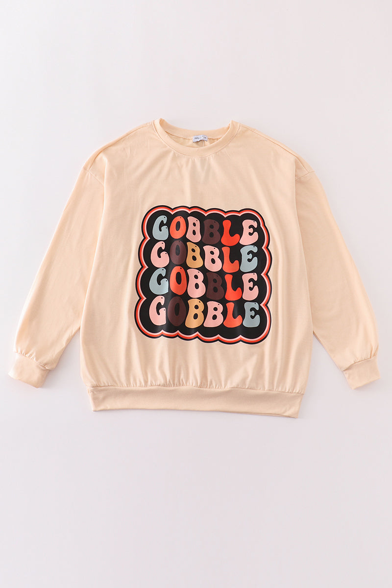 Thanksgiving gobble print women top - Aaria Tees Aaria Tees