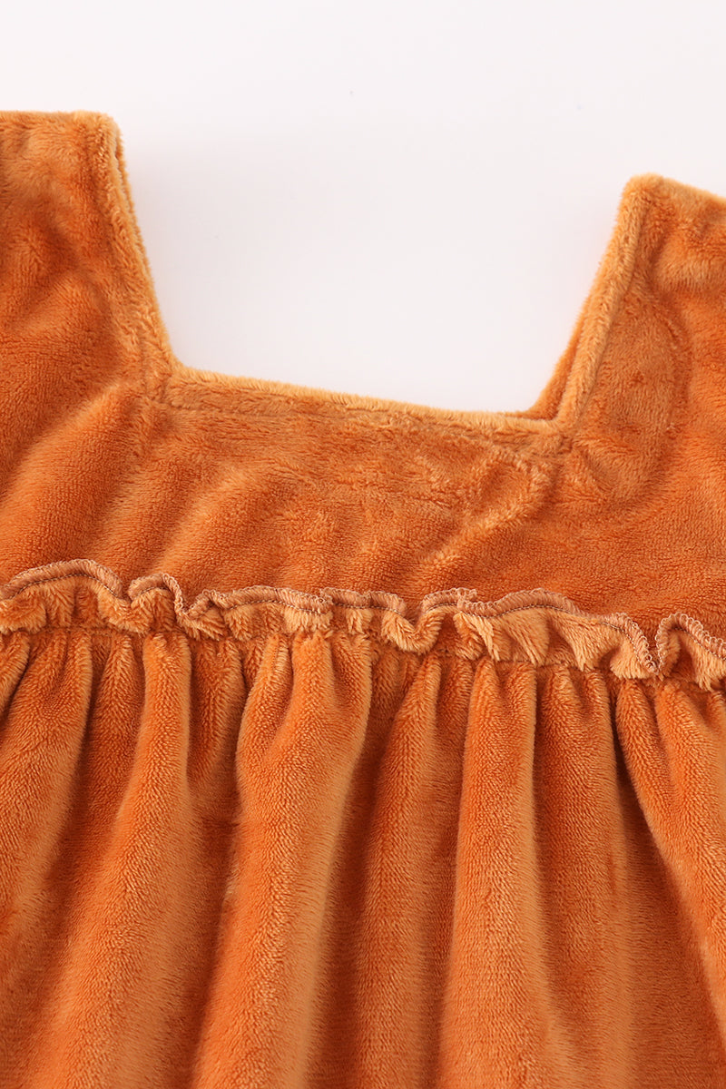 Caramel velvet mom&me dress - Aaria Tees Aaria Tees
