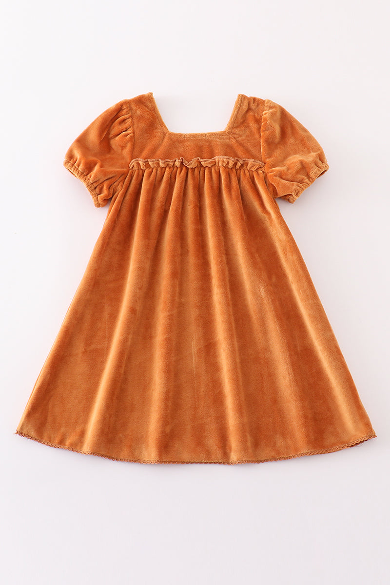 Caramel velvet mom&me dress - Aaria Tees Aaria Tees