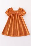 Caramel velvet mom&me dress - Aaria Tees Aaria Tees