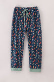 Navy nativity print mom pajamas pants - Aaria Tees Aaria Tees