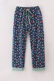 Navy nativity print dad pajamas pants Aaria Tees