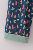 Navy nativity print dad pajamas pants Aaria Tees