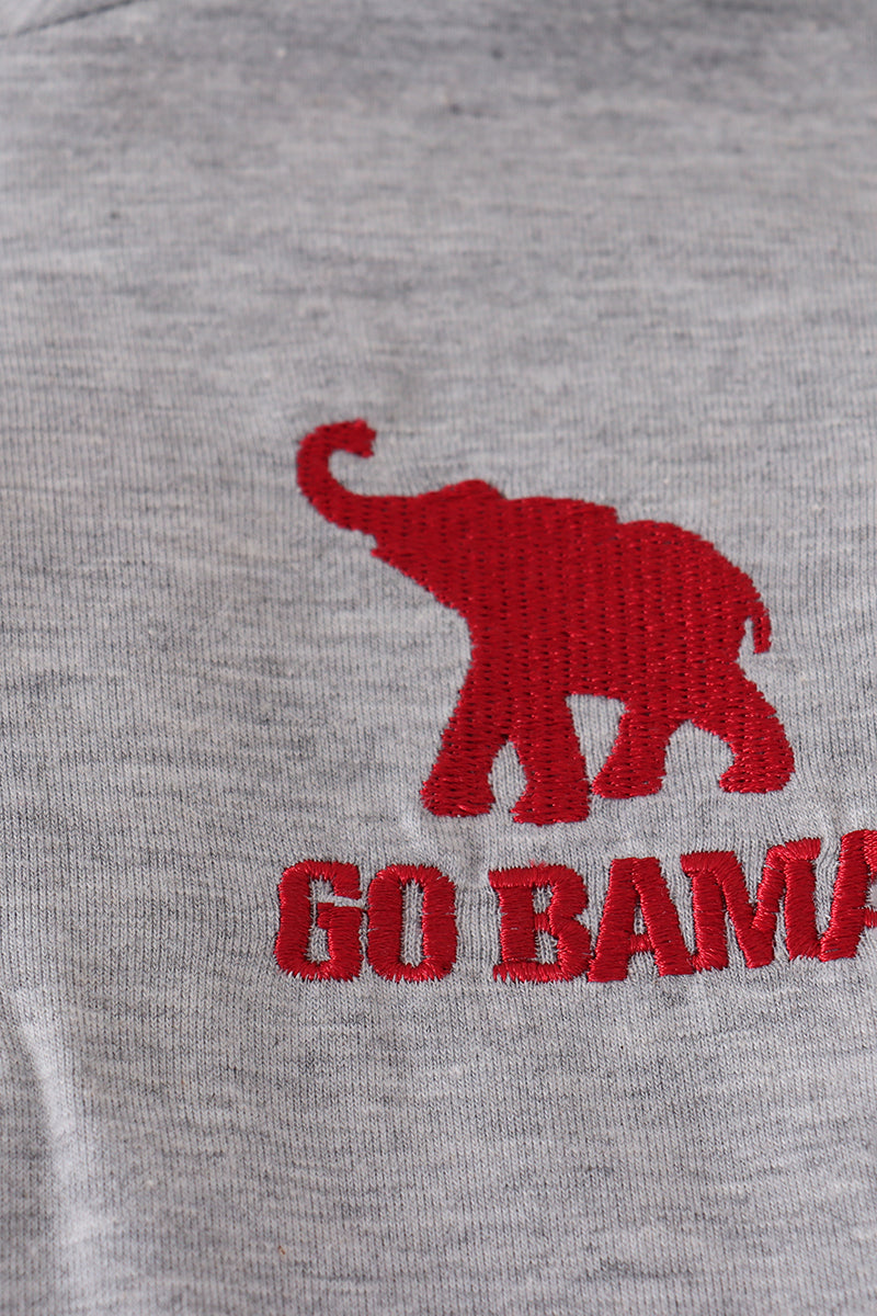 Alabama embroidery gingham pullover & pants set - Aaria Tees Aaria Tees