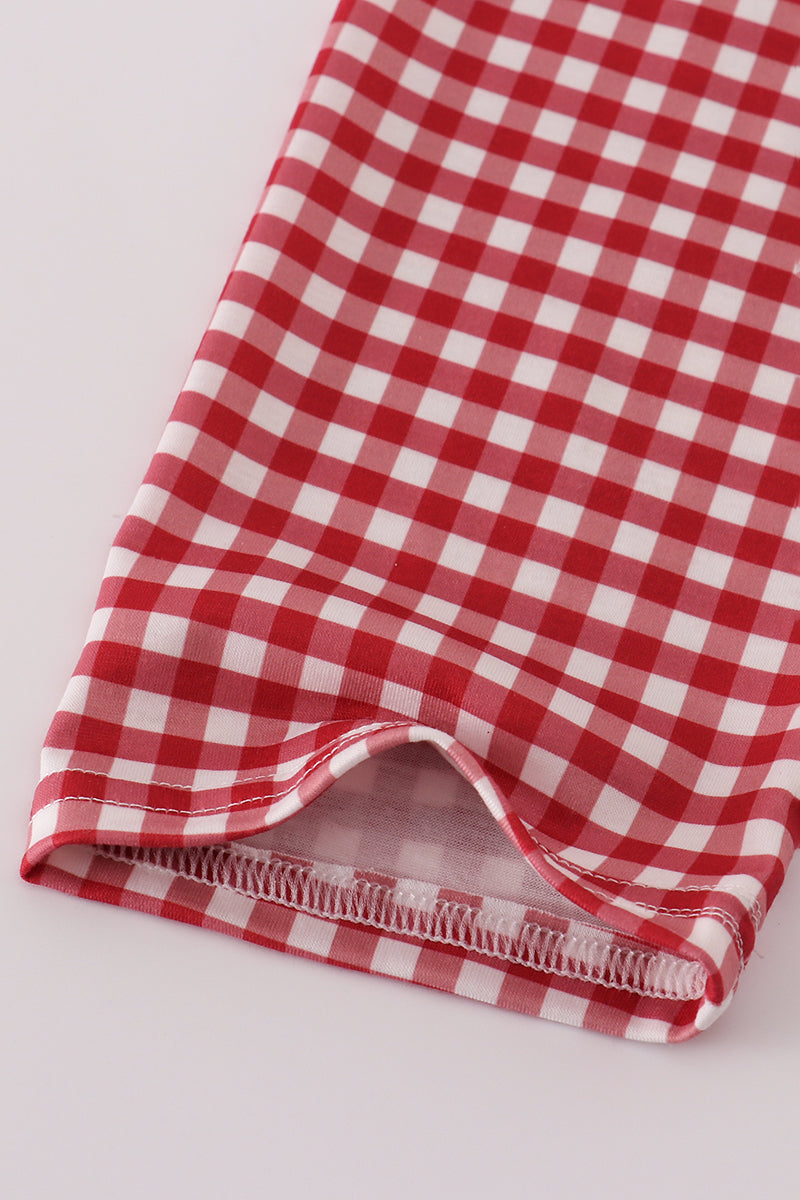 Alabama embroidery gingham pullover & pants set - Aaria Tees Aaria Tees