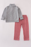 Alabama embroidery gingham pullover & pants set - Aaria Tees Aaria Tees
