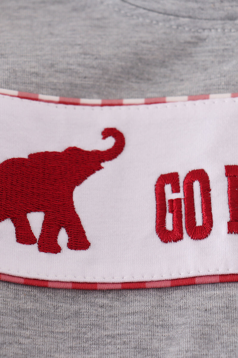 Alabama embroidery gingham pants set - Aaria Tees Aaria Tees