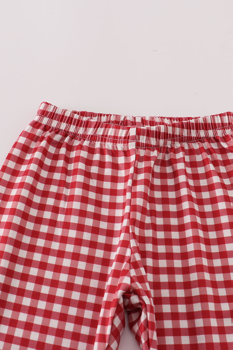 Alabama embroidery gingham pants set - Aaria Tees Aaria Tees