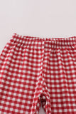 Alabama embroidery gingham pants set - Aaria Tees Aaria Tees