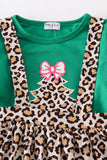Forest tree applique leopard ruffle skorts set - Aaria Tees Aaria Tees