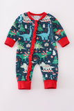 Green dinosaur print ruffle romper - Aaria Tees Aaria Tees