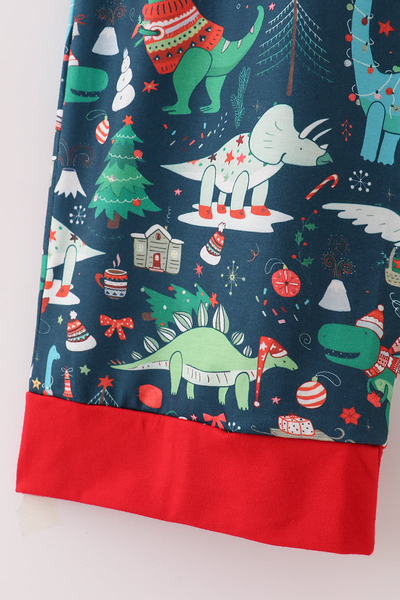 Green dinosaur print mom pajamas pants - Aaria Tees Aaria Tees