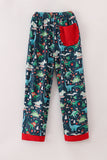 Green dinosaur print mom pajamas pants - Aaria Tees Aaria Tees